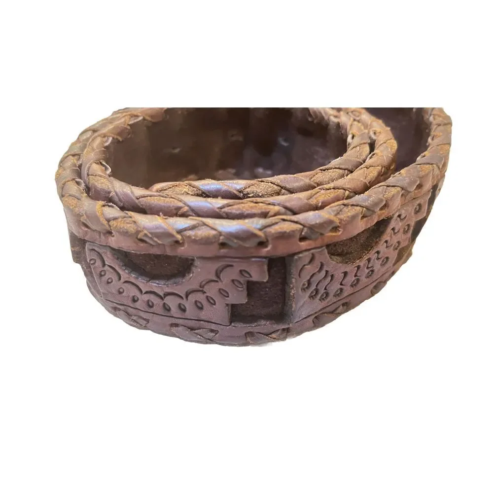 Vintage Hand Tooled Crafted Carved Mexican Western Leather‎ Belt Woman's Small